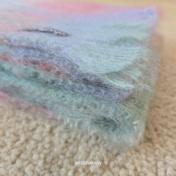 NWOT Mohair Scarf Pastel Plaid Pink Lavender St. Albans Australia - Picture 13 of 15